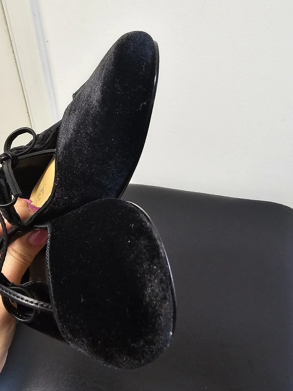 J.Crew Velvet Bow Tie Heeled Mary Janes - Black - Size 7.5